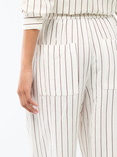 Palazzo broek van linnenmix - Kiabi