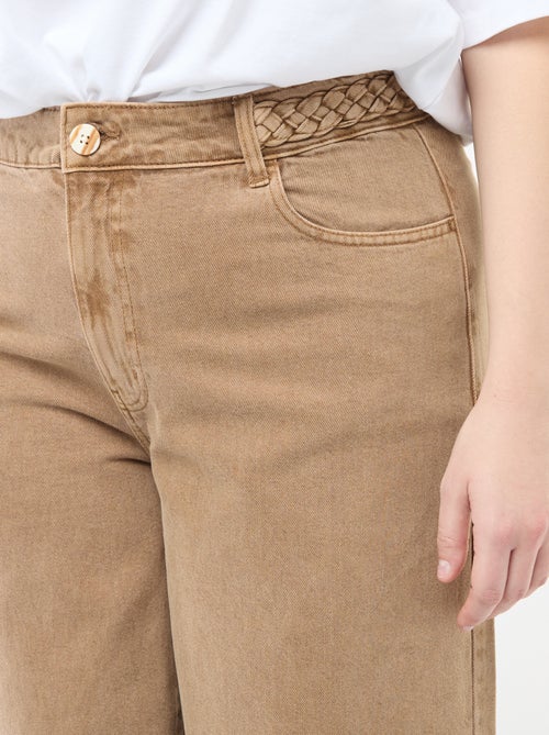 Palazzo jeans van twill met hoge taille - Kiabi