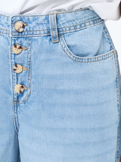 Palazzobroek van denim met details - Kiabi