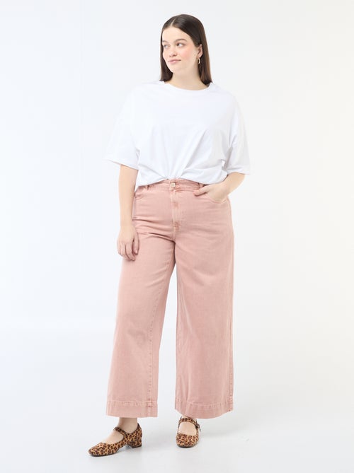 Palazzobroek van twill met hoge taille - Kiabi