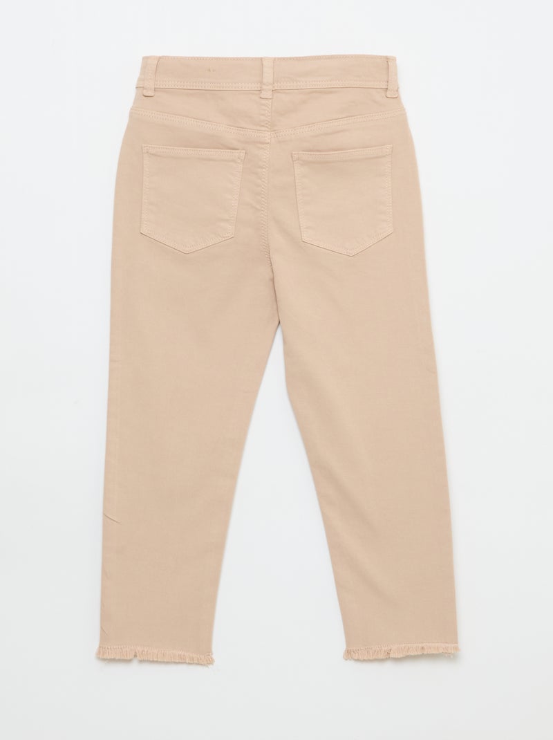 Pantalon met afgesneden randen Biege - Kiabi
