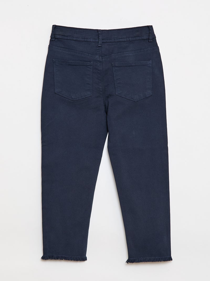 Pantalon met afgesneden randen Blauw - Kiabi