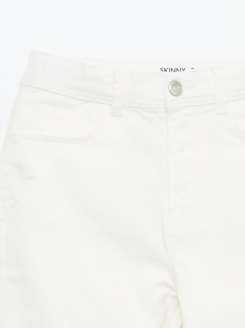 Pantalon met afgesneden randen Wit - Kiabi