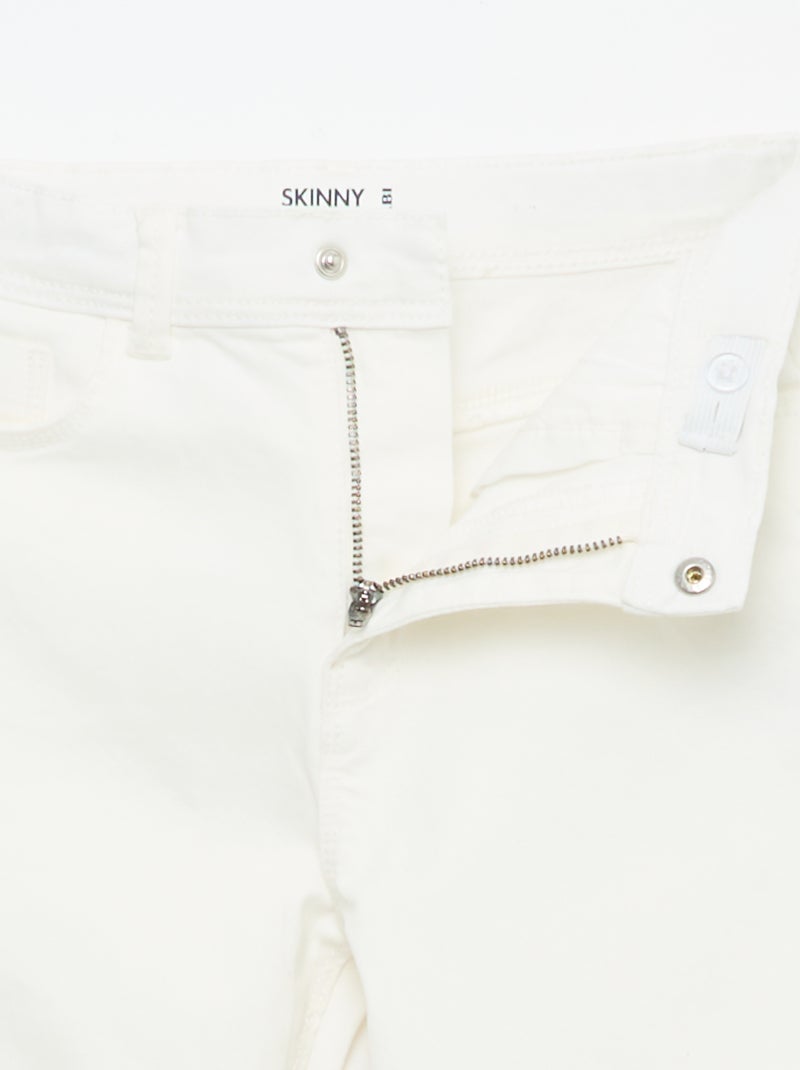 Pantalon met afgesneden randen Wit - Kiabi
