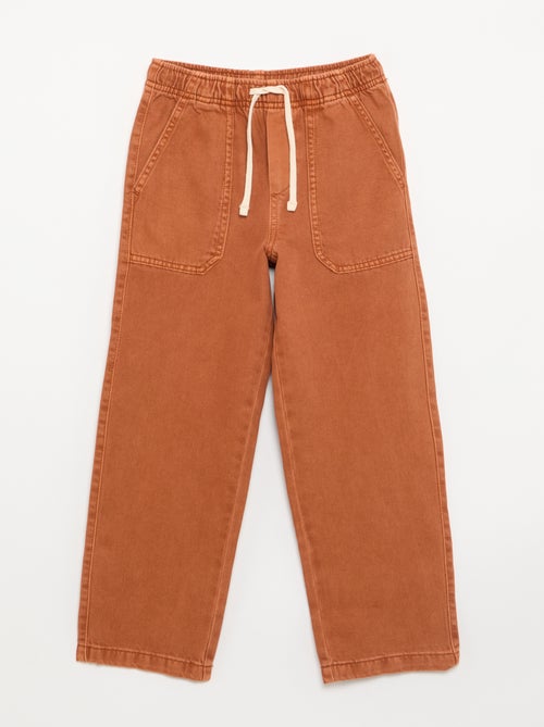 Pantalon van twill met trekkoordjes - Kiabi Pantalon van twill met trekkoordjes - Kiabi