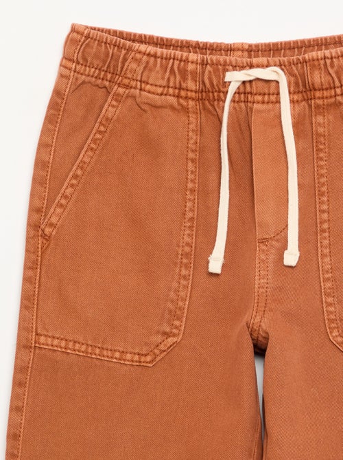 Pantalon van twill met trekkoordjes - Kiabi Pantalon van twill met trekkoordjes - Kiabi