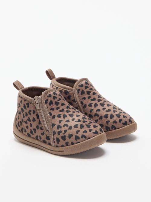 Pantoffellaarsjes met luipaardprint - Kiabi