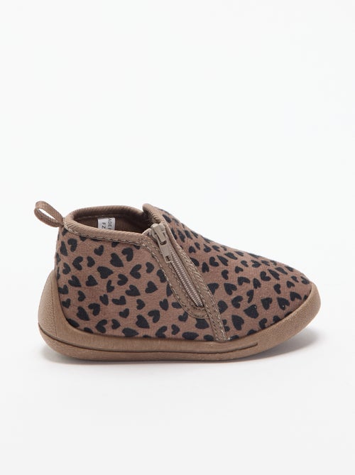 Pantoffellaarsjes met luipaardprint - Kiabi