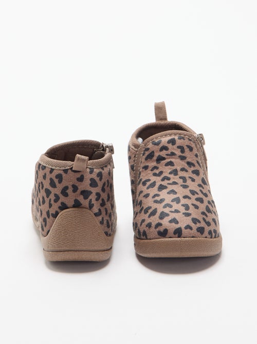 Pantoffellaarsjes met luipaardprint - Kiabi
