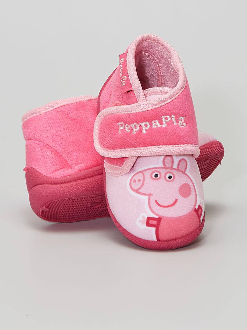 stem zege Je zal beter worden Pantoffels met klittenband 'Peppa Pig' - roze - Kiabi - 10.00€