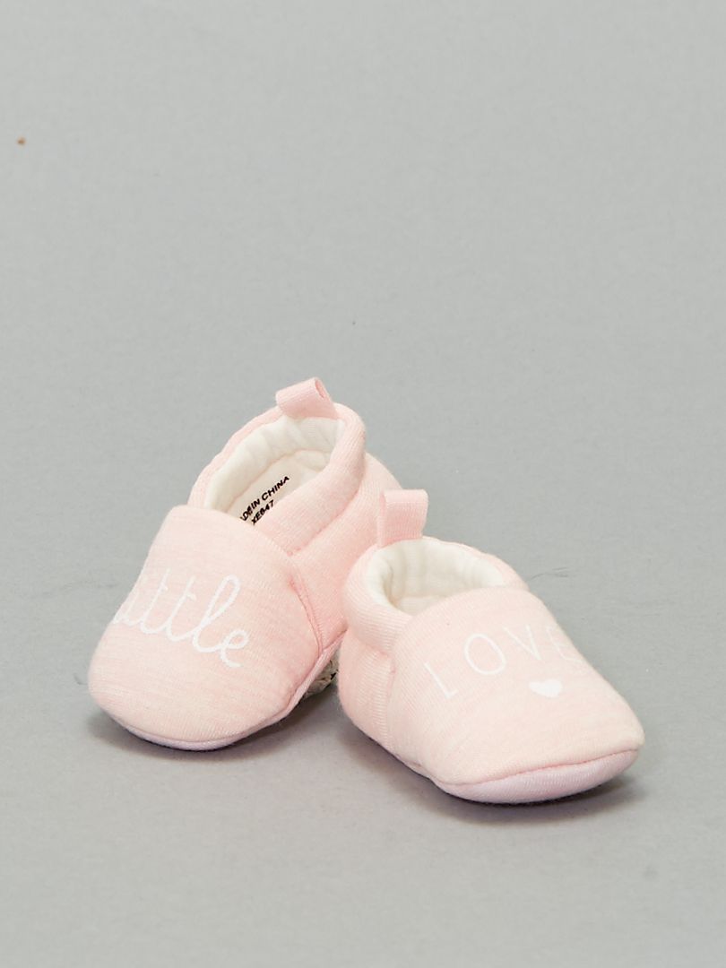 Pantoffels met opschrift roze - Kiabi