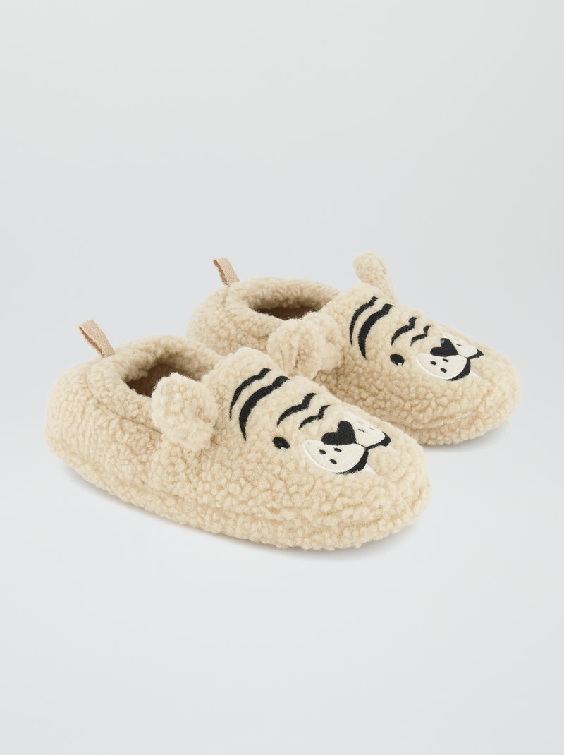 Pantoffels met schapenvacht effect BIEGE - Kiabi