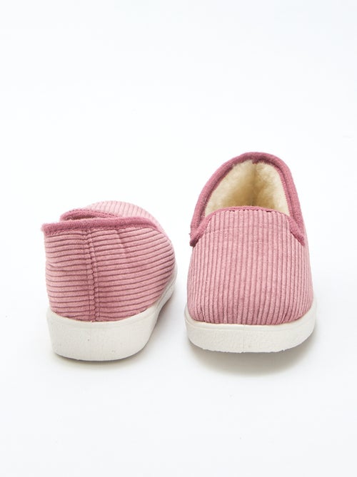 Pantoffels van ribstof - Kiabi