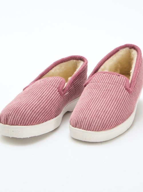 Pantoffels van ribstof - Kiabi