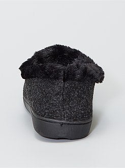 Pantoffels van vilt met voering - Kiabi