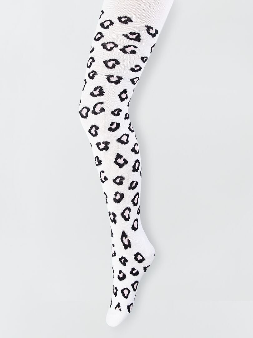Panty met luipaardprint wit - Kiabi