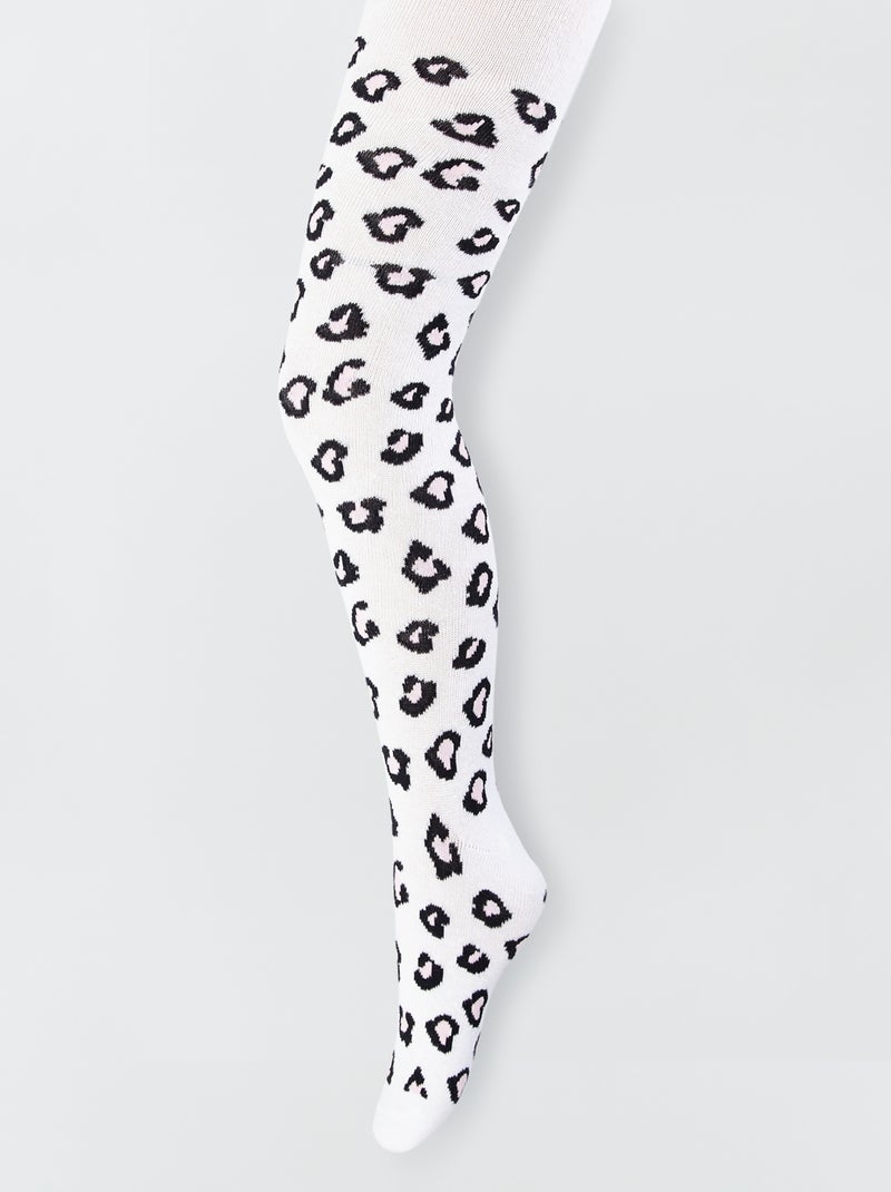 Panty met luipaardprint wit - Kiabi