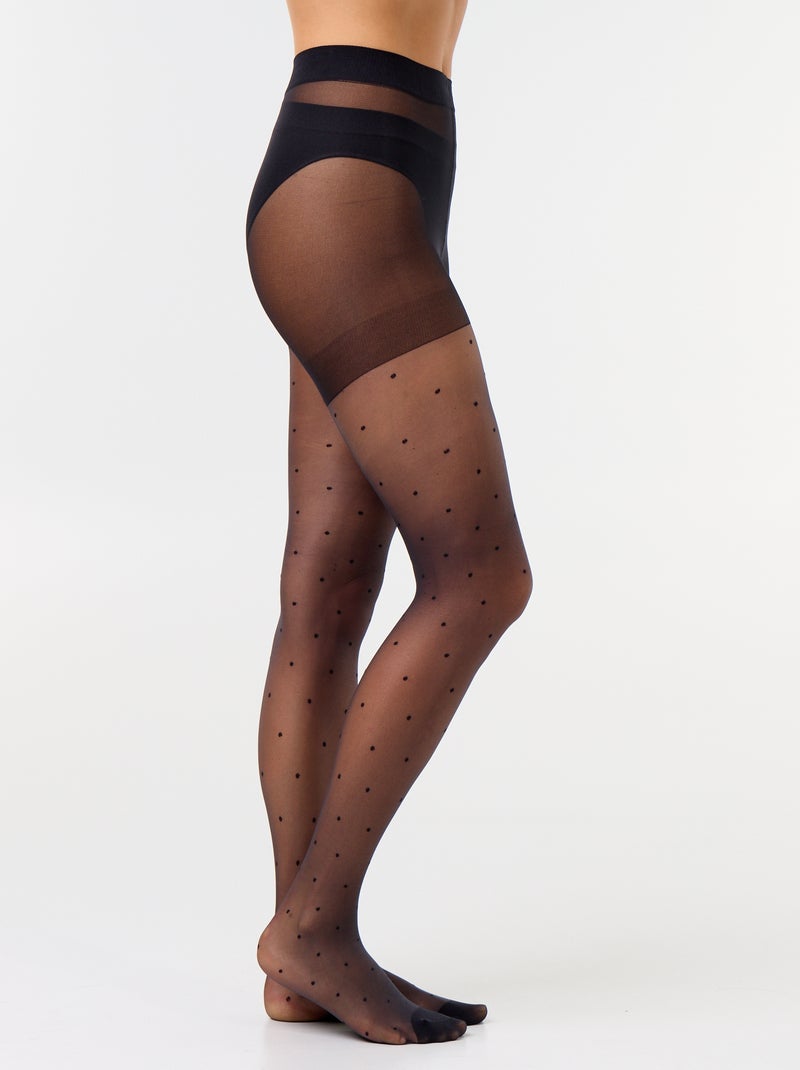 Panty met stippen Zwart - Kiabi