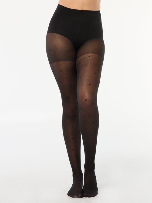 Panty van plumetis met hartjes - Kiabi