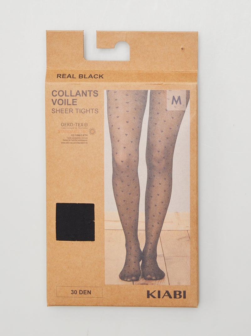 Panty van plumetis zwart - Kiabi