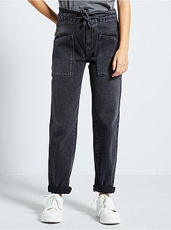 Paperbag-broek met brede pijpen - Kiabi