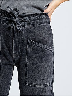 Paperbag-broek met brede pijpen - Kiabi