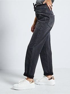 Paperbag-broek met brede pijpen - Kiabi