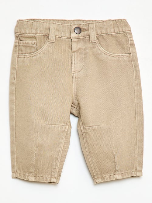 Paperbag broek van katoentwill - Kiabi