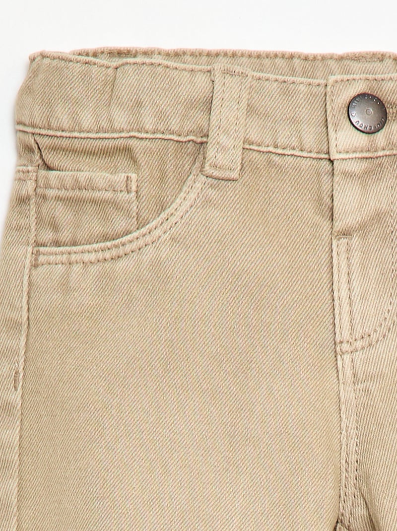 Paperbag broek van katoentwill Biege - Kiabi