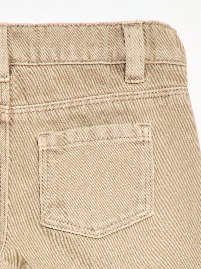 Paperbag broek van katoentwill Biege - Kiabi