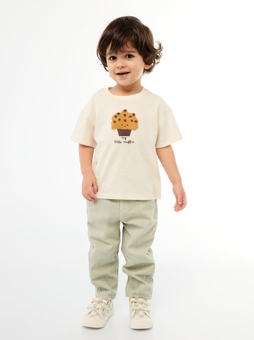 Paperbag broek van katoentwill - Kiabi