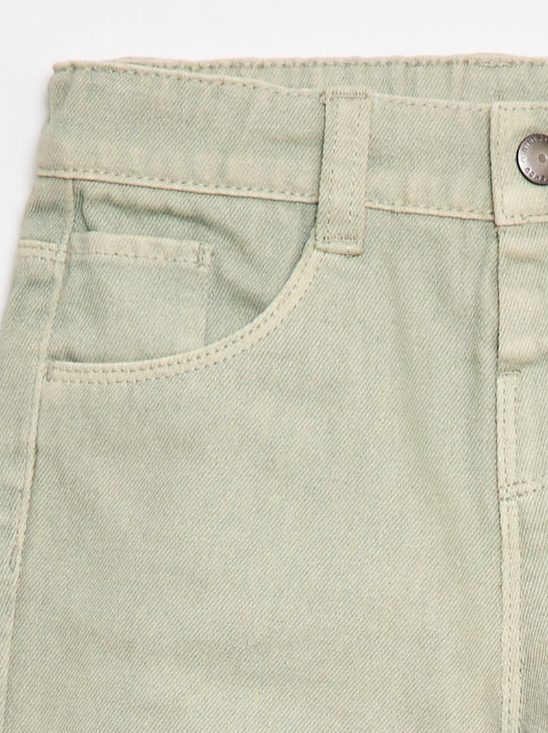 Paperbag broek van katoentwill Grijs - Kiabi