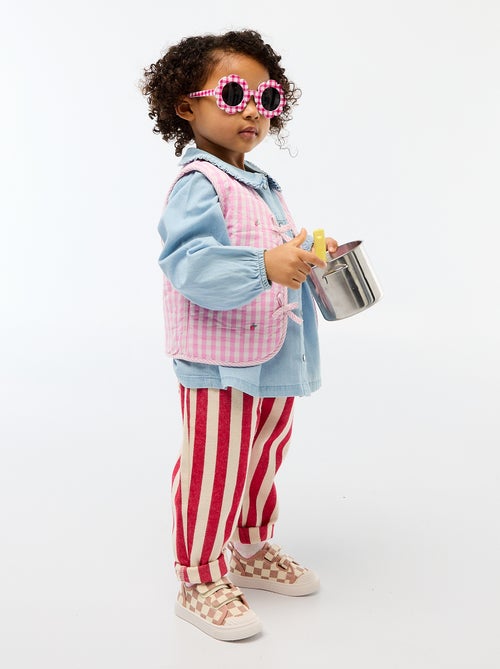 Paperbag broek van katoentwill - Kiabi