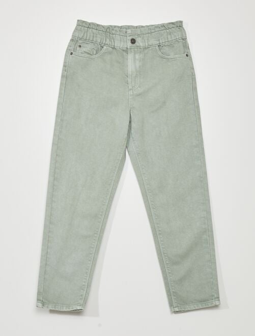 Paperbag jeans met hoge taille - Kiabi