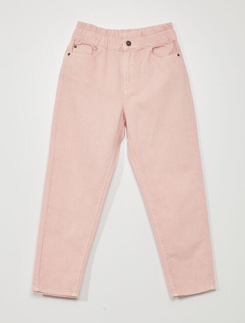 Paperbag jeans met hoge taille - Kiabi