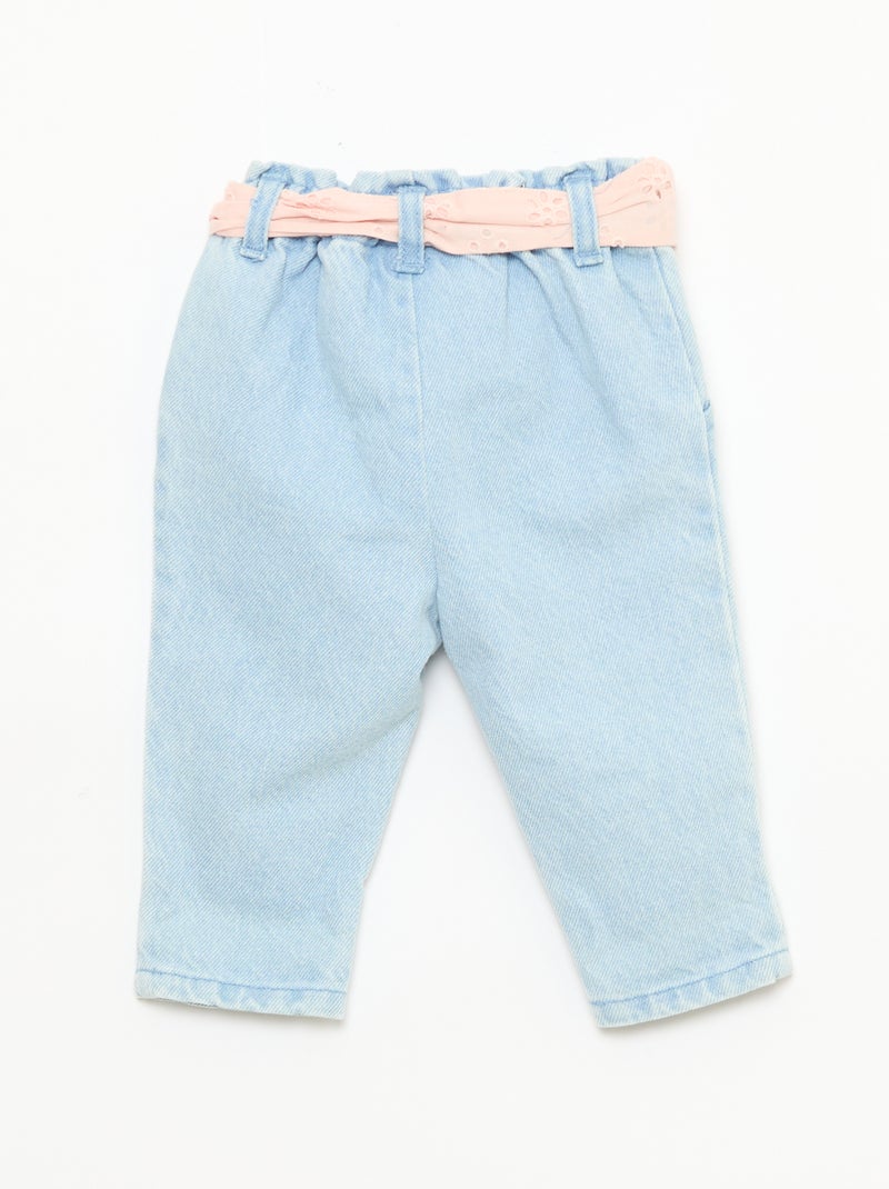 Paperbag jeans met 'Minnie'-motief 'Disney' Blauw - Kiabi