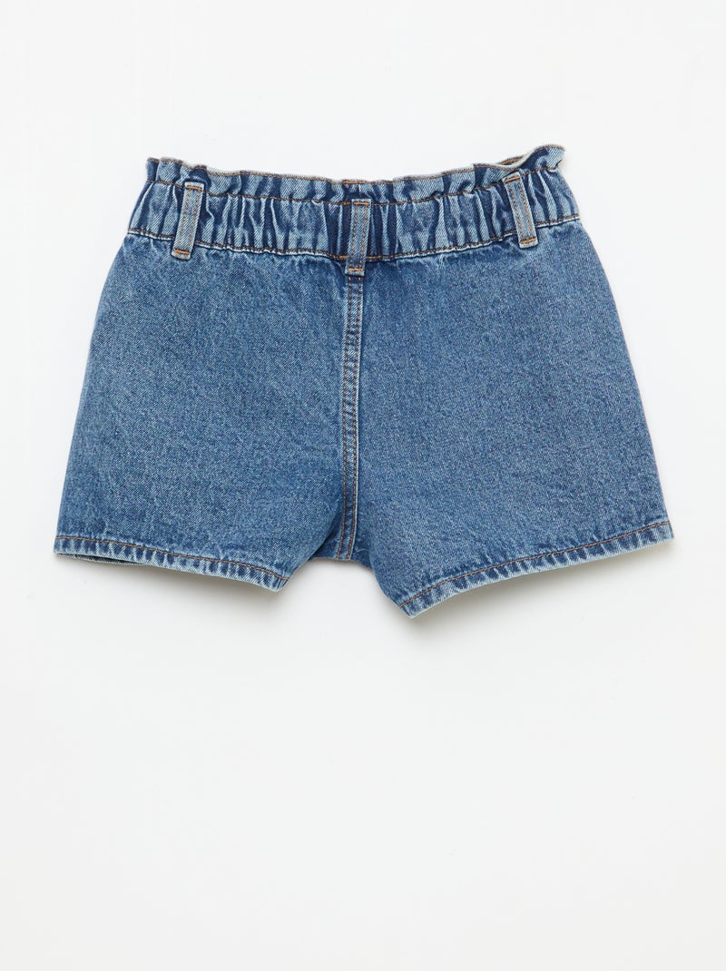 Paperbag jeansshort Blauw - Kiabi