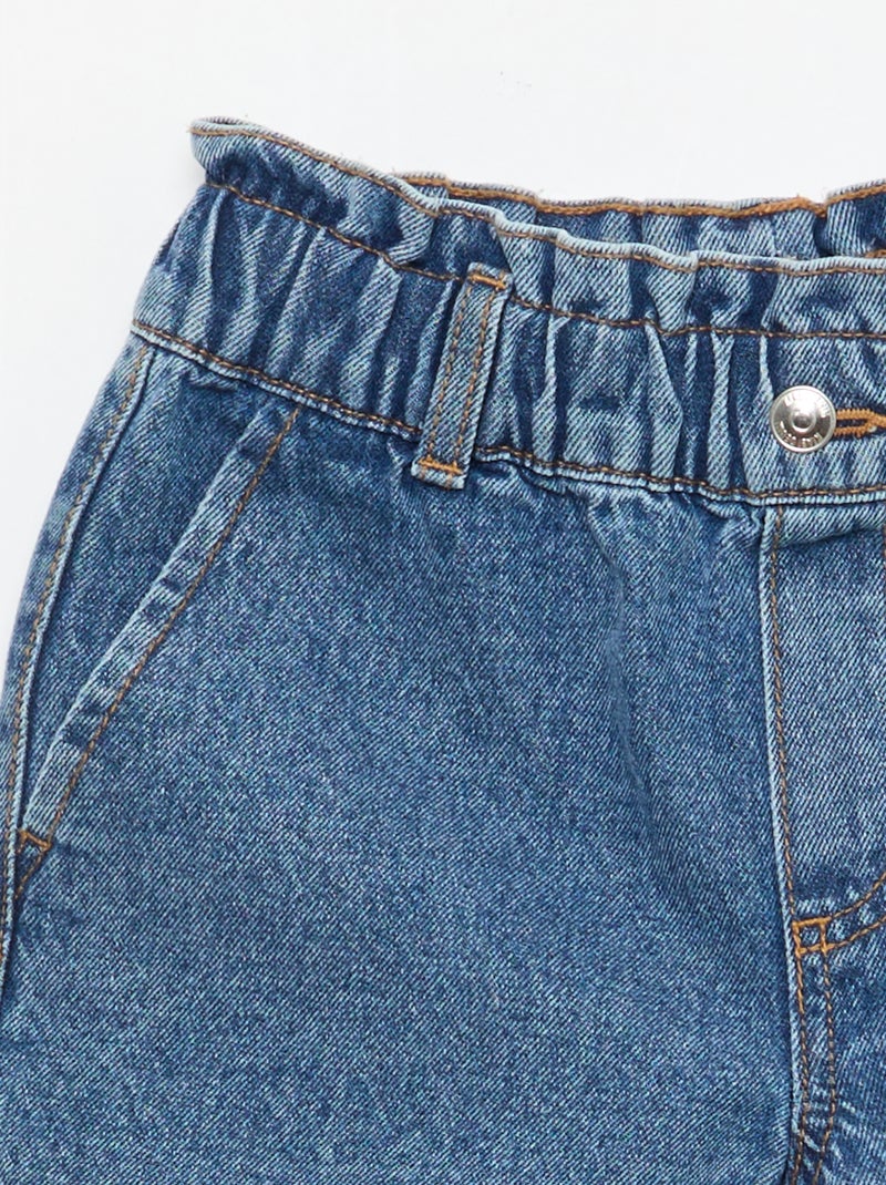 Paperbag jeansshort Blauw - Kiabi