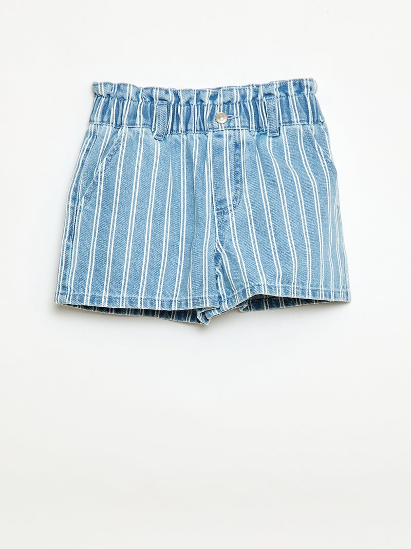 Paperbag jeansshort Blauw - Kiabi