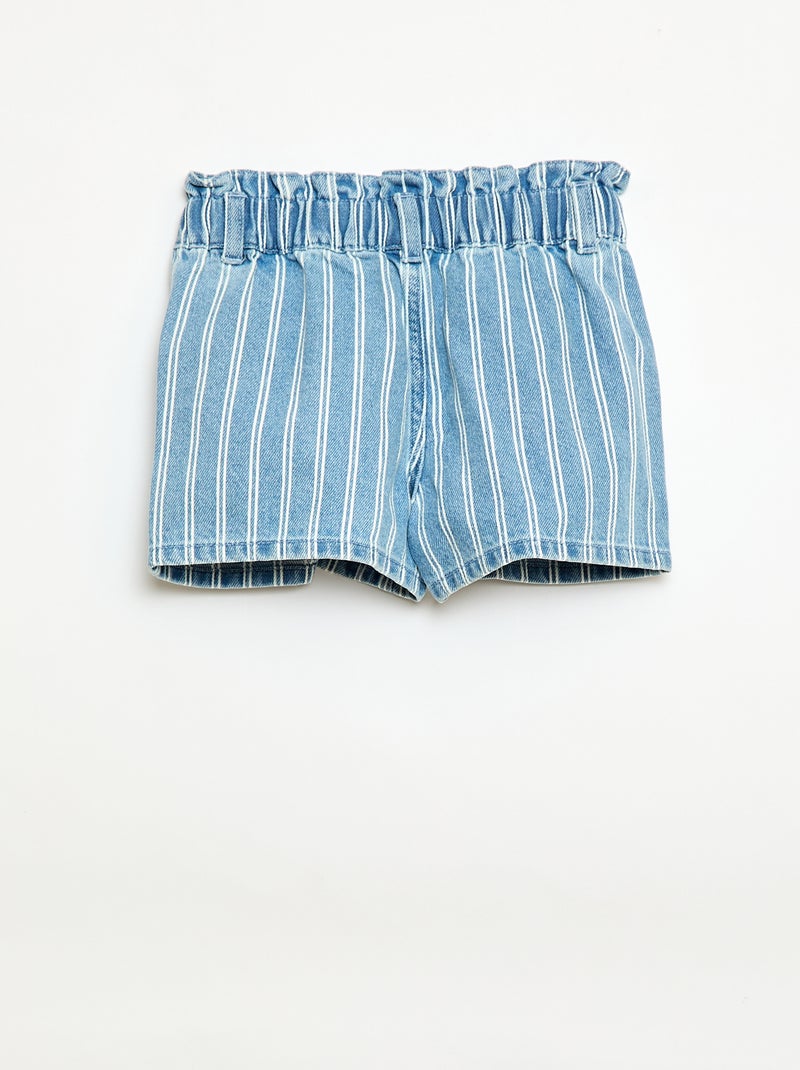Paperbag jeansshort Blauw - Kiabi
