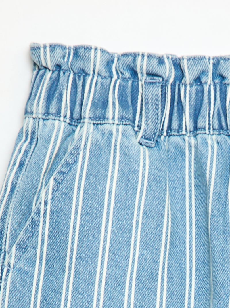 Paperbag jeansshort Blauw - Kiabi