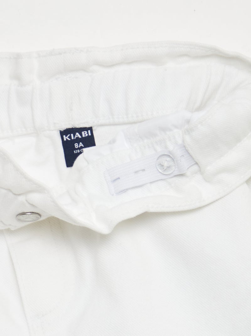 Paperbag jeansshort Wit - Kiabi