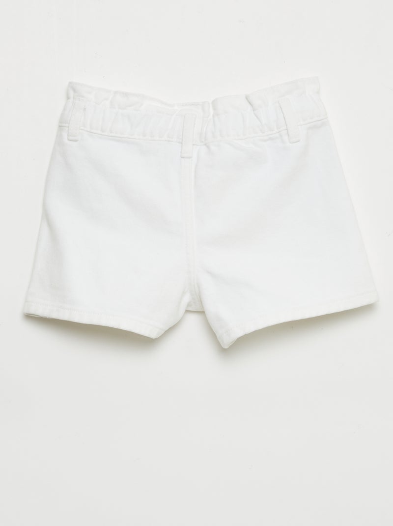 Paperbag jeansshort Wit - Kiabi
