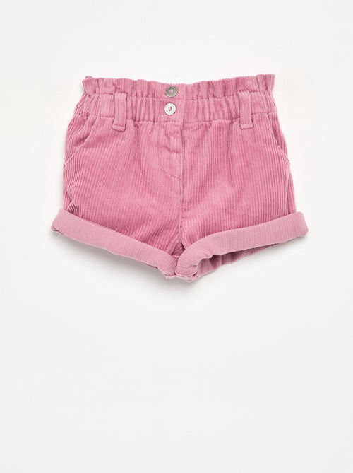 Paperbagshort van ribfluweel - Kiabi Paperbagshort van ribfluweel - Kiabi