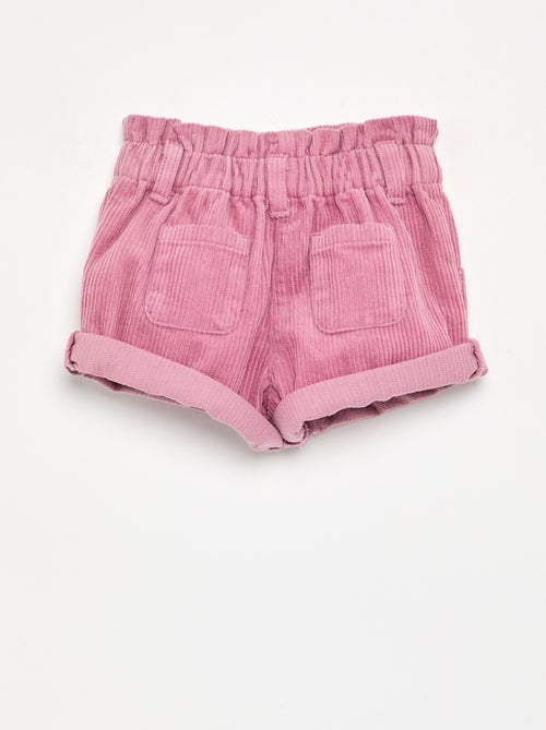 Paperbagshort van ribfluweel - Kiabi Paperbagshort van ribfluweel - Kiabi