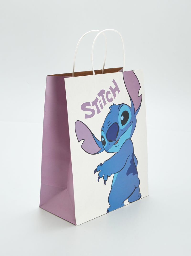 Papieren cadeautasje 'Stitch' WIT - Kiabi