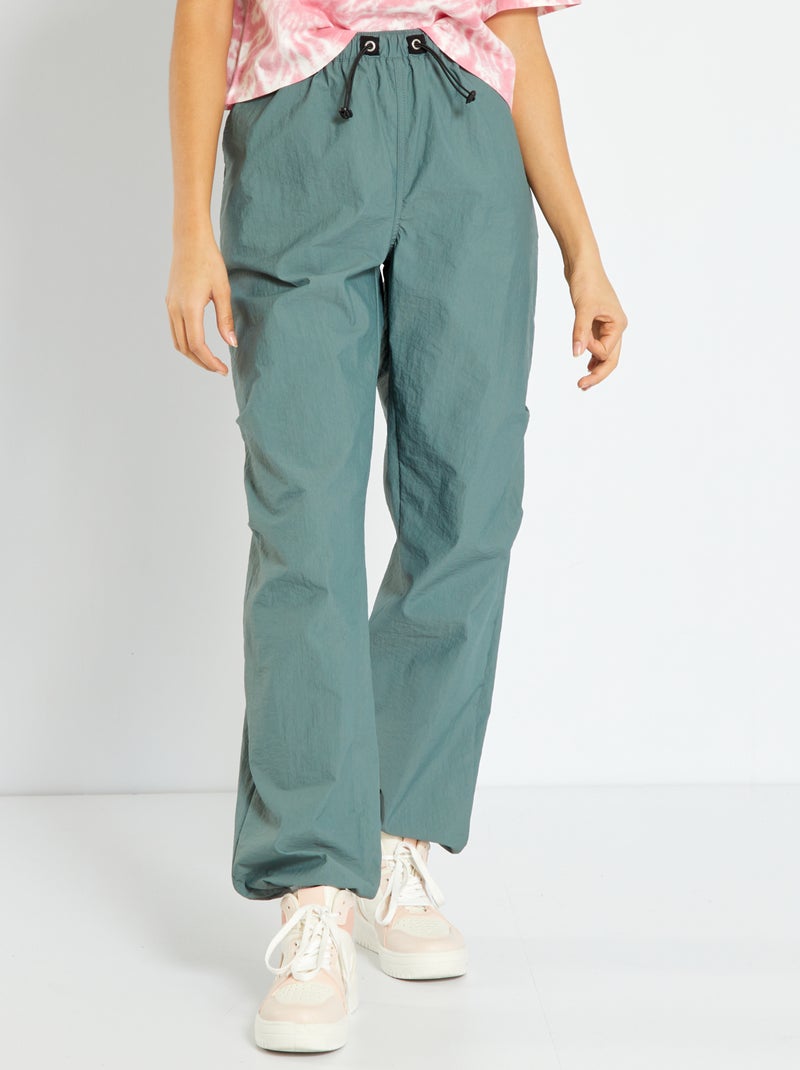 Parachutebroek van nylon BLAUW - Kiabi