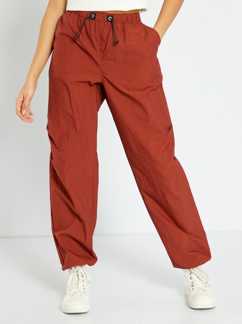 Parachutebroek van nylon ROOD - Kiabi