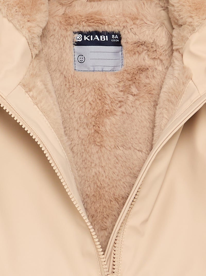 Parka gevoerd met imitatiebont Biege - Kiabi