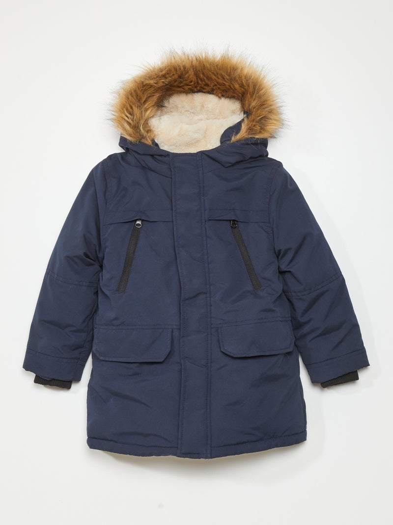 Parka met capuchon - Altijd superwarm BLAUW - Kiabi